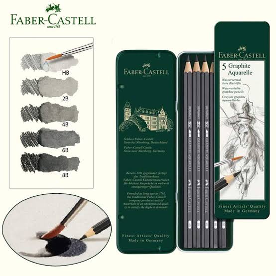 set-de-5-l-pices-faber-castell-graphite-aquarelle-escuela-de-arte-el-cubo