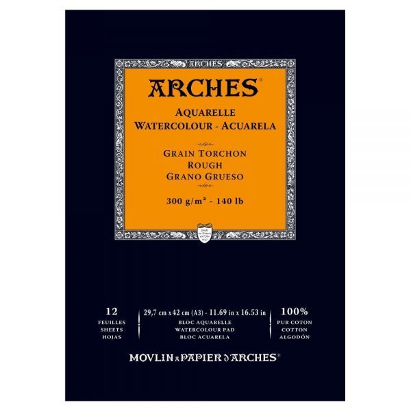 Papel para Acuarela Arches Grano Grueso 185 gr. 56x76cm. - Escuela