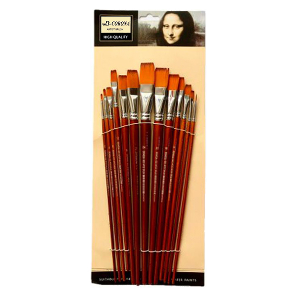 Set de Pinceles Planos B-Corona x13