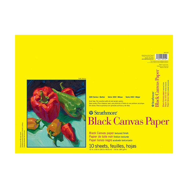 Bloc Strathmore Black Canvas Paper 300 30.5 cm x 40.6 cm