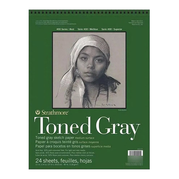 Bloc Strathmore Gris 400 27.9 cm x 35.6 cm