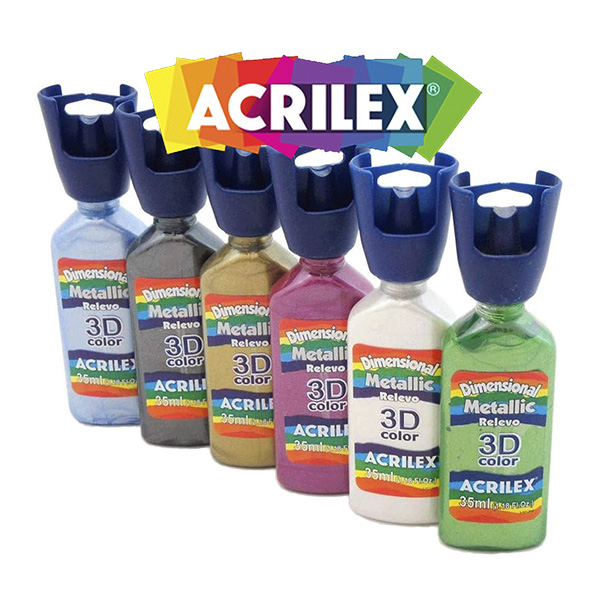 Pintura Dimensional 3D Metalizada 35 ml Acrilex