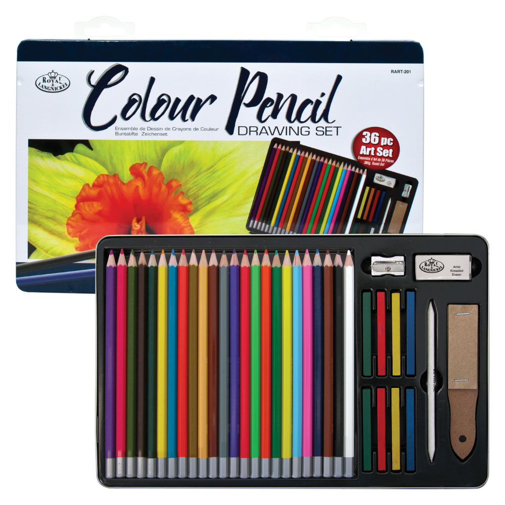 Set de Lápices y Tizas de Color Royal & Langnickel Colour Pencil (36 piezas)