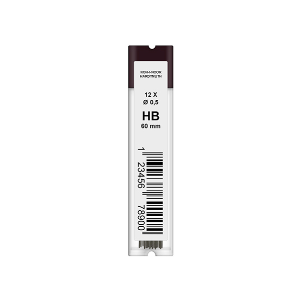 Set Minas de Grafito Koh-I-Noor 0.5 mm HB x12