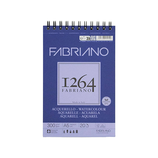 Bloc Fabriano 1264 p/Acuarela A5 20H 300 gsm