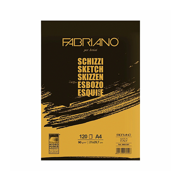 Bloc Fabriano Schizzi Espiralado  A4 90 gsm 120h