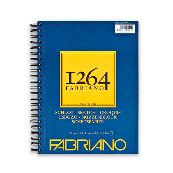 Bloc Fabriano 1264 Sketch A4 120h 90g Espiralado Lateral