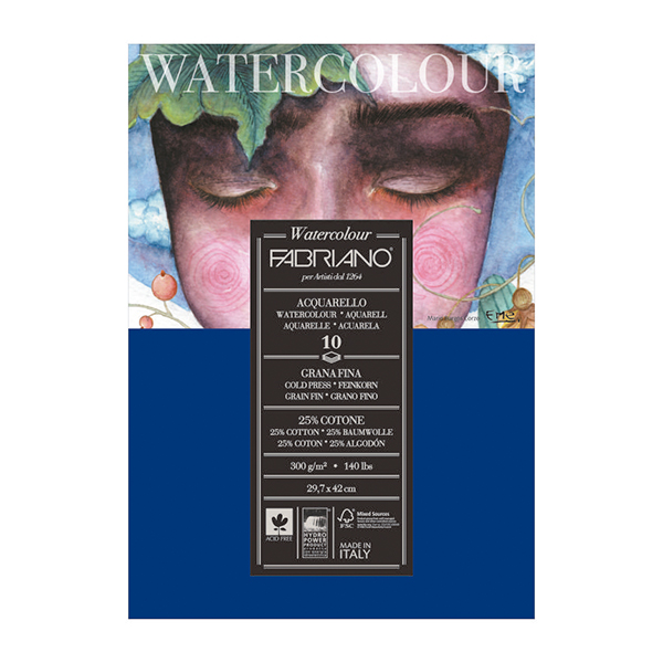 Bloc Fabriano p/Acuarela A3 Grano Fino 10h 300g