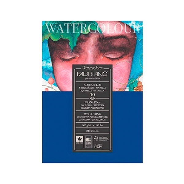 Bloc Fabriano p/Acuarela A4 10h 300g