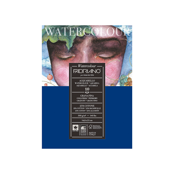 Bloc Fabriano p/Acuarela A5 Grano Fino 10h 300g