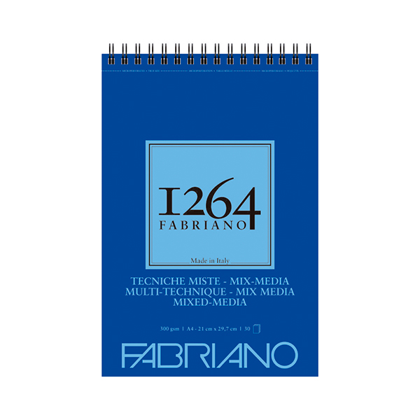 Bloc Fabriano 1264 p/Técnica Mixta A4 300 gsm 30h