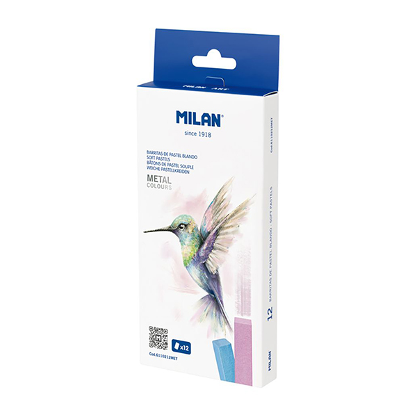 Set de 12 Tizas Pastel Milan Colores Metálicos