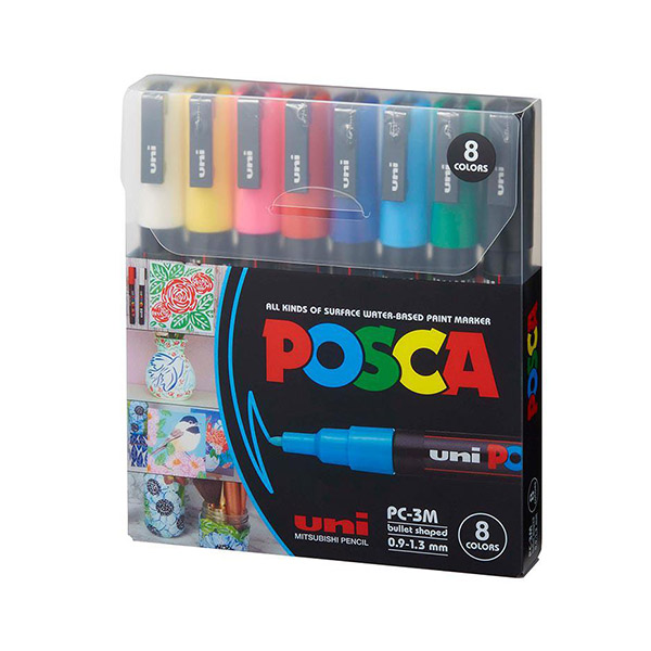 Marcadores Posca 3M Colores Básicos Set x8