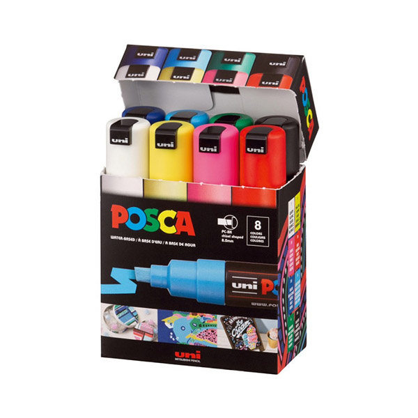 Marcadores Posca 8K Colores Básicos Set x8