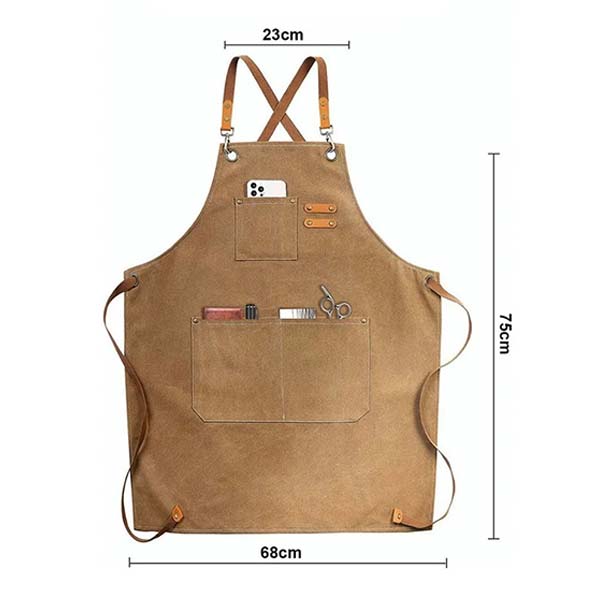 Mandil Profesional p/Pintor Lona Beige 67 x 75 cm