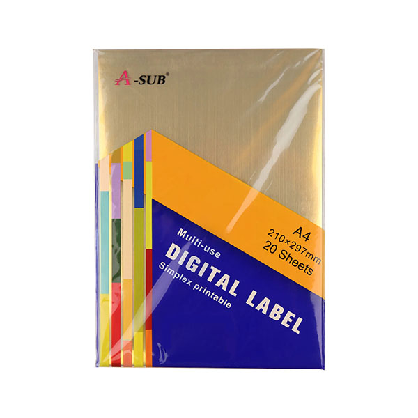 Papel Fotográfico Metal Dorado c/Adhesivo A-Sub 135 gr. A4-20H