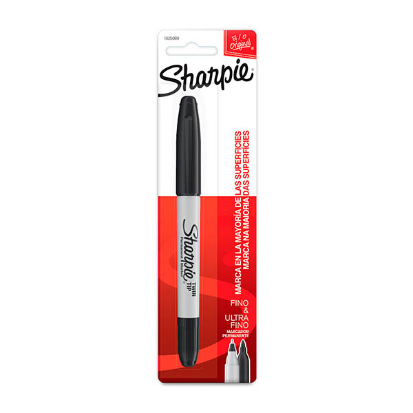 Marcador Indeleble Negro Doble Punta Sharpie