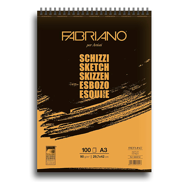 Bloc Fabriano Schizzi Espiralado A3 90 gsm 100h