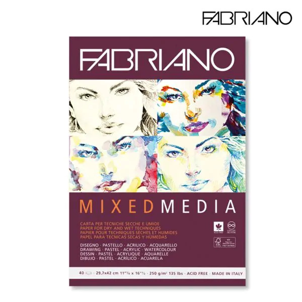 Bloc Fabriano p/Técnica Mixta A3 250g 40H