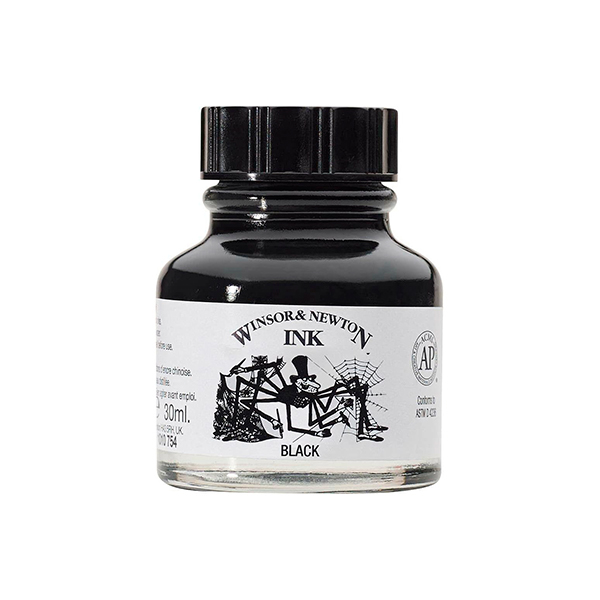 Tinta China Negra p/Dibujo Winsor & Newton 30 ml.