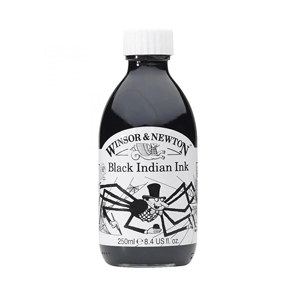 Tinta China Negra p/Dibujo Winsor & Newton 250 ml.