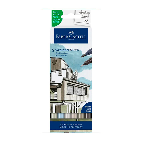 Set de Marcadores Goldfaber Sketch Arquitectura Faber-Castell x 6 und.