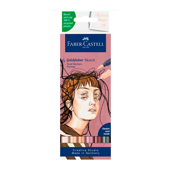 Set de Marcadores Goldfaber Sketch Retrato Faber-Castell x 6 und.